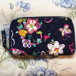 NWOT V Bradley Floral Navy Blue Wristlet Wallet
